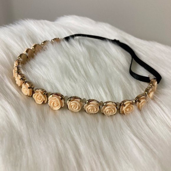 OS - Roses Adjustable Strap Headband - Picture 3 of 4